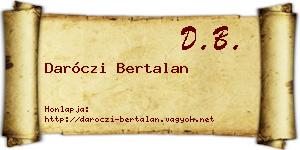 Daróczi Bertalan névjegykártya