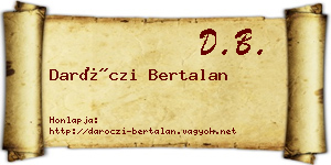 Daróczi Bertalan névjegykártya